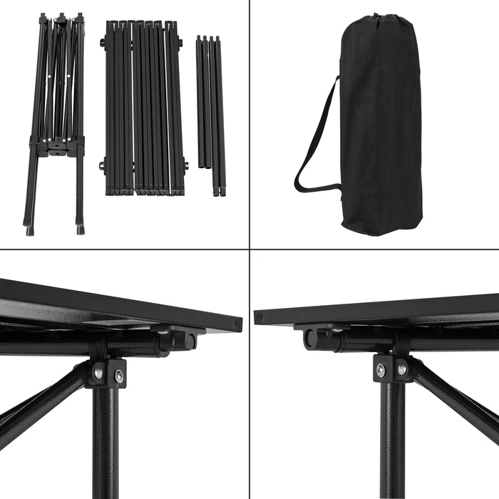 Tavolo Portatile da Campeggio Castilenti con Borsa di Trasporto - Nero [en.casa]