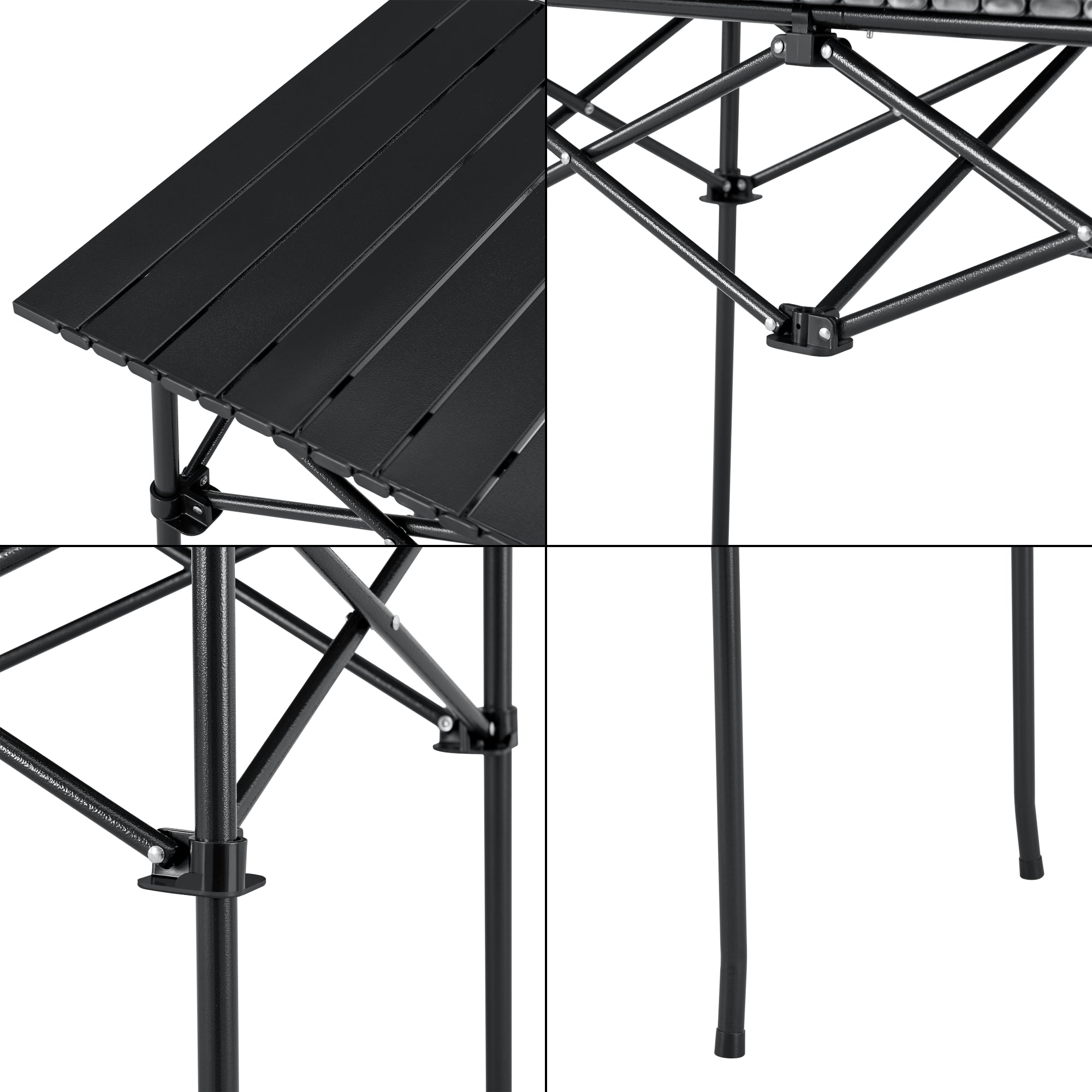 Tavolo Portatile da Campeggio Castilenti con Borsa di Trasporto - Nero [en.casa]