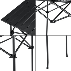 Tavolo Portatile da Campeggio Castilenti con Borsa di Trasporto - Nero [en.casa]