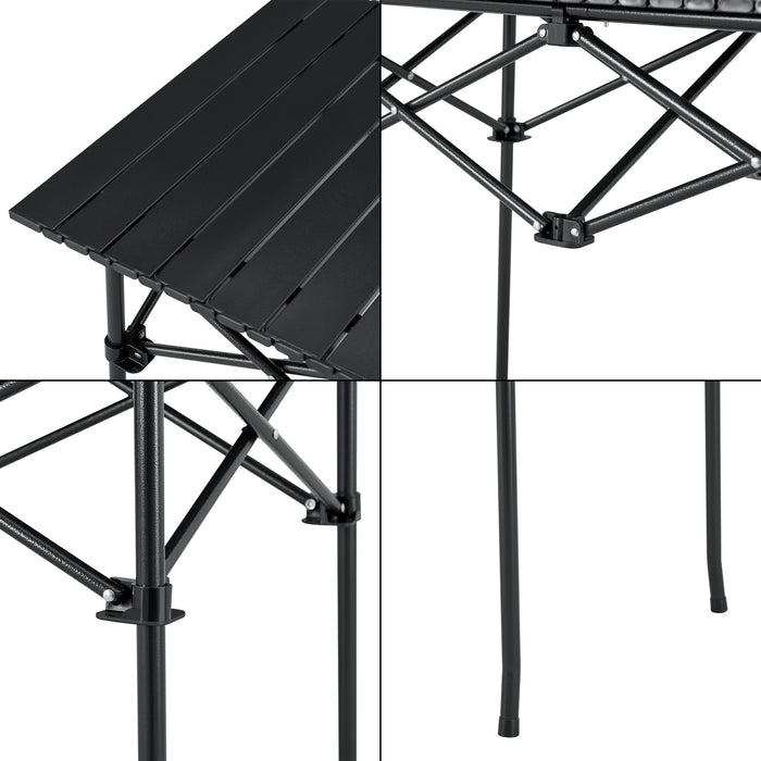 Tavolo Portatile da Campeggio Castilenti con Borsa di Trasporto - Nero [en.casa]