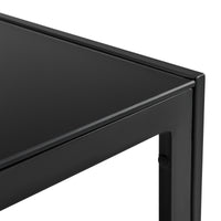 Tavolino da Esterno Lerum con Piano in Vetro 100x50x35 cm Nero casa.pro