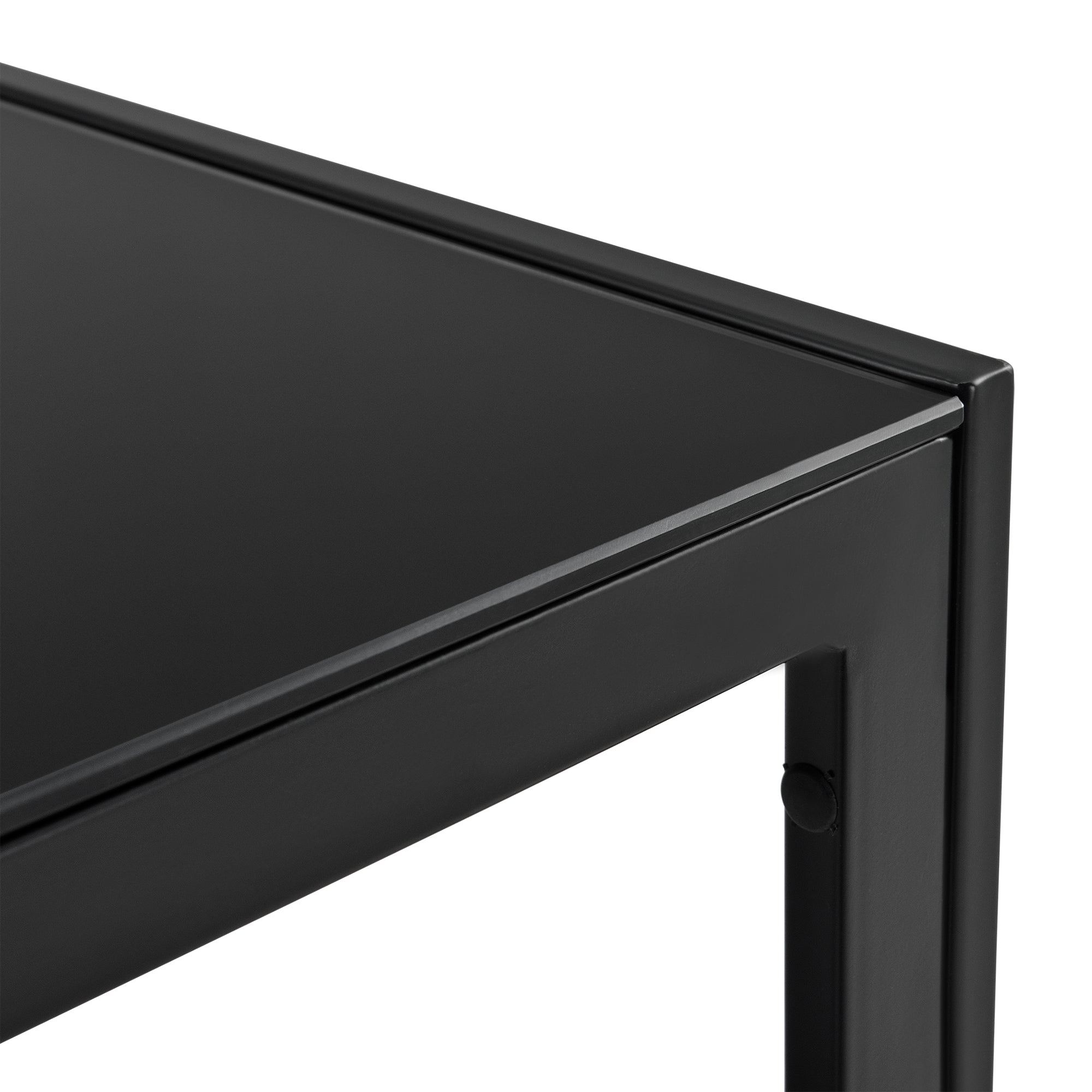 Tavolino da Esterno Lerum con Piano in Vetro 100x50x35 cm Nero casa.pro