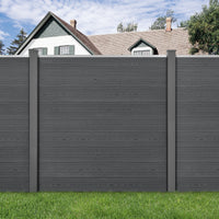 Recinzione in WPC per Giardino Staccionata Frangivista Alta 183 cm Lunga 531 cm Grigio NEU.HOLZ