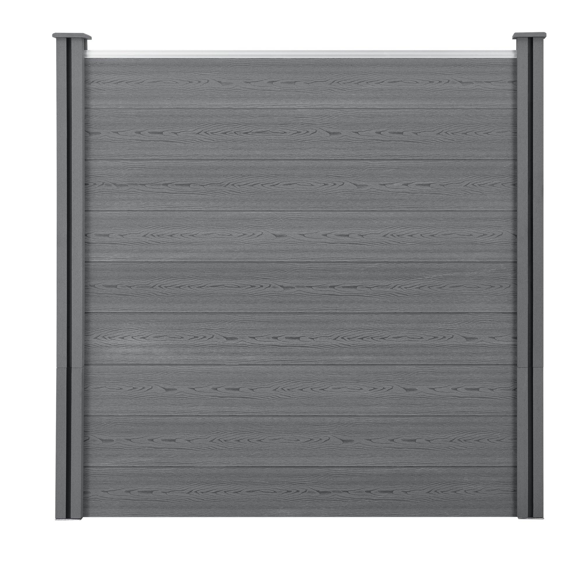 Recinzione da giardino frangivista in legno composito 187 cm grigio 03_0001478