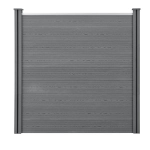 Recinzione da giardino frangivista in legno composito 187 cm grigio 03_0001478