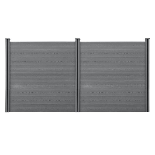 Recinzione per parabrezza in legno composito (WPC) 183 x 357 cm grigia 03_0001449