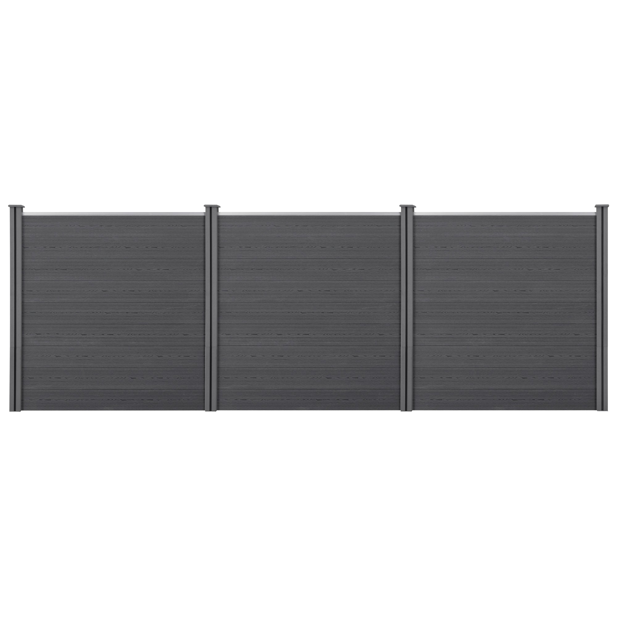 Recinzione in WPC per Giardino Staccionata Frangivista Alta 183 cm Lunga 531 cm Grigio NEU.HOLZ