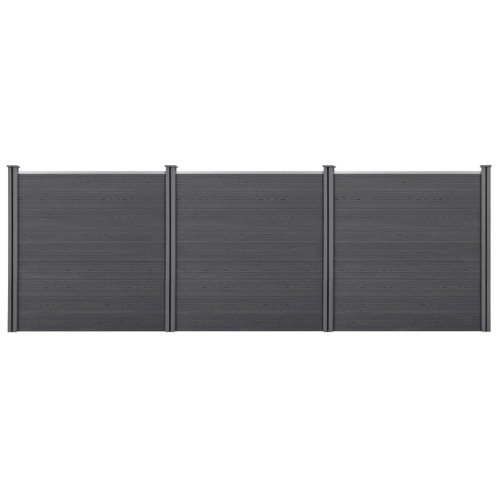 Recinzione in WPC per Giardino Staccionata Frangivista Alta 183 cm Lunga 531 cm Grigio NEU.HOLZ