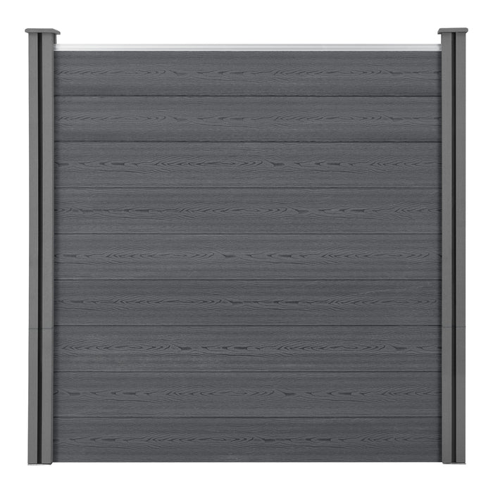 Recinzione in WPC per Giardino Staccionata Frangivista Alta 183 cm Lunga 187 cm Grigio NEU.HOLZ