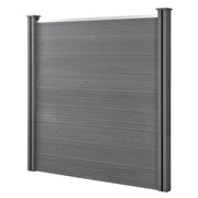 Recinzione da giardino frangivista in legno composito 187 cm grigio 03_0001478