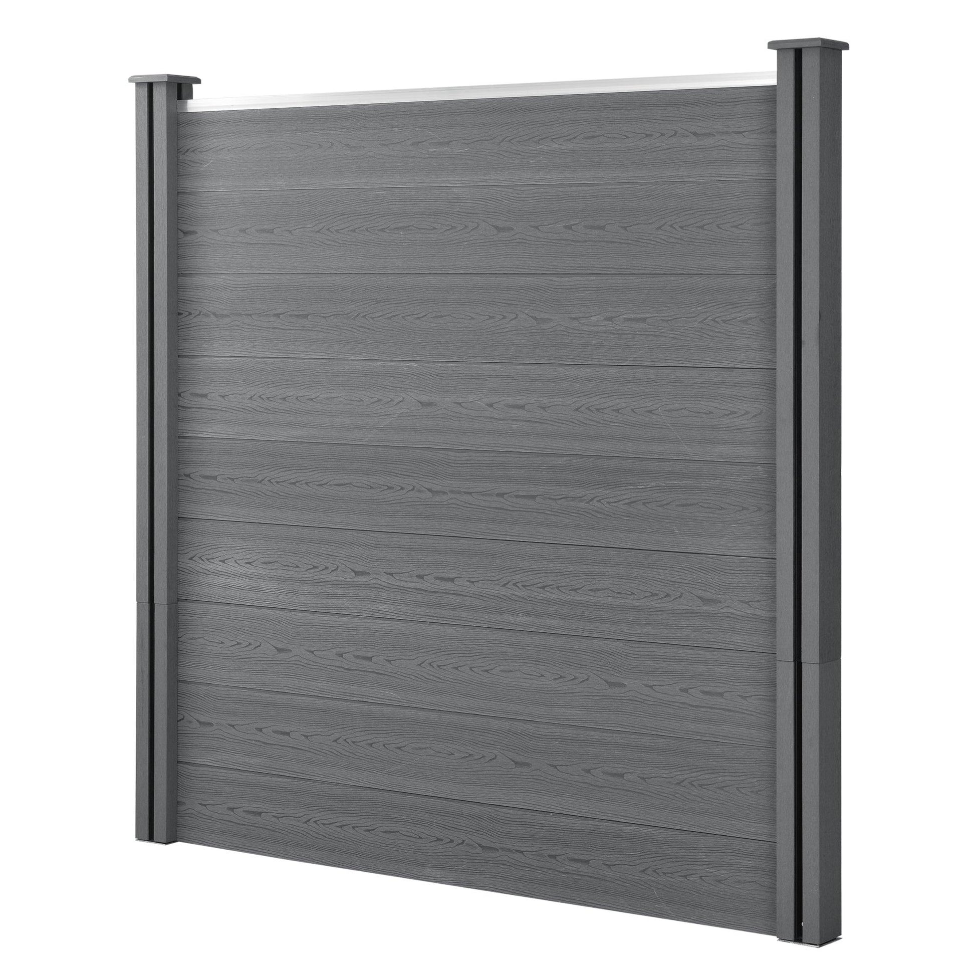 Recinzione da giardino frangivista in legno composito 187 cm grigio 03_0001478