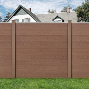 Recinzione in WPC per Giardino Staccionata Frangivista Alta 183 cm Lunga 187 cm Marrone NEU.HOLZ