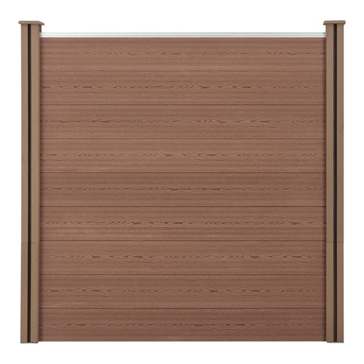 Recinzione in WPC per Giardino Staccionata Frangivista Alta 183 cm Lunga 187 cm Marrone NEU.HOLZ