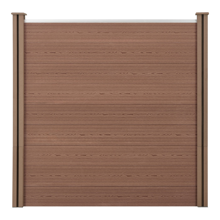 Recinzione in WPC per Giardino Staccionata Frangivista Alta 183 cm Lunga 187 cm Marrone NEU.HOLZ