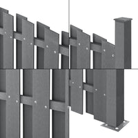 Set di 5 Pannelli Steccato ad Arco con Doghe in WPC e Base in Acciaio (AxL)185x932 cm - Grigio NEU.HOLZ