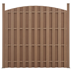 Steccato ad Arco con Doghe e Colonne in WPC e Base in Acciaio 185 x 193 cm - Marrone NEU.HOLZ