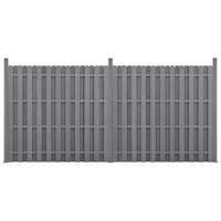 kit 2 recinzioni barriera privacy in legno composito (WPC) grigio 185 x 376 cm 03_0006604