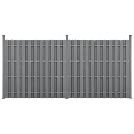 kit 2 recinzioni barriera privacy in legno composito (WPC) grigio 185 x 376 cm 03_0006604