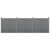 Kit 3 recinzioni barriera privacy in legno composito (WPC), grigio 185 x 562 cm 03_0006606