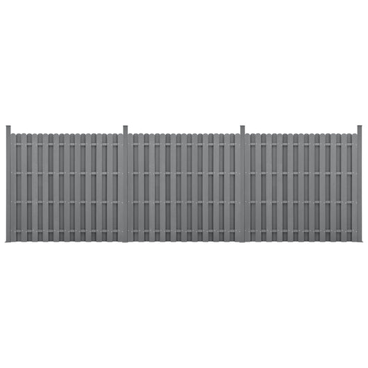 Kit 3 recinzioni barriera privacy in legno composito (WPC), grigio 185 x 562 cm 03_0006606