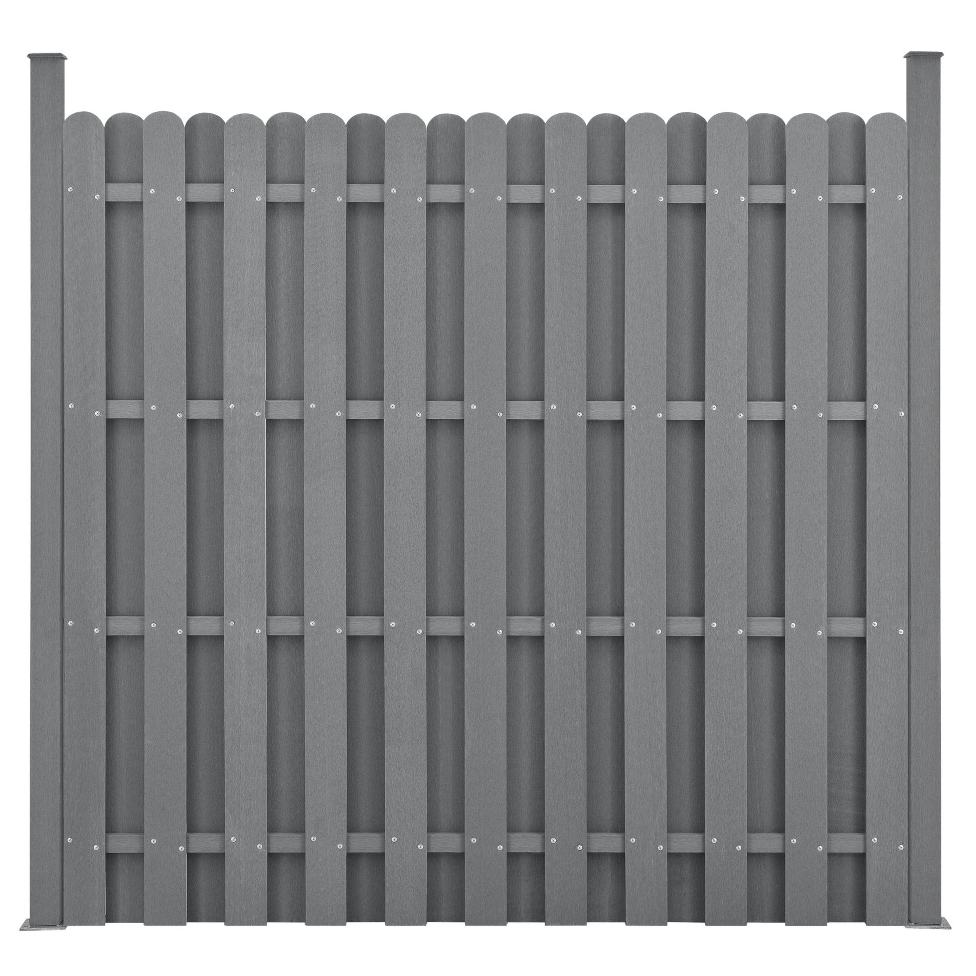 Recinzione da giardino frangivento in legno composito (WPC) 185 x 193 cm grigia 03_0001474