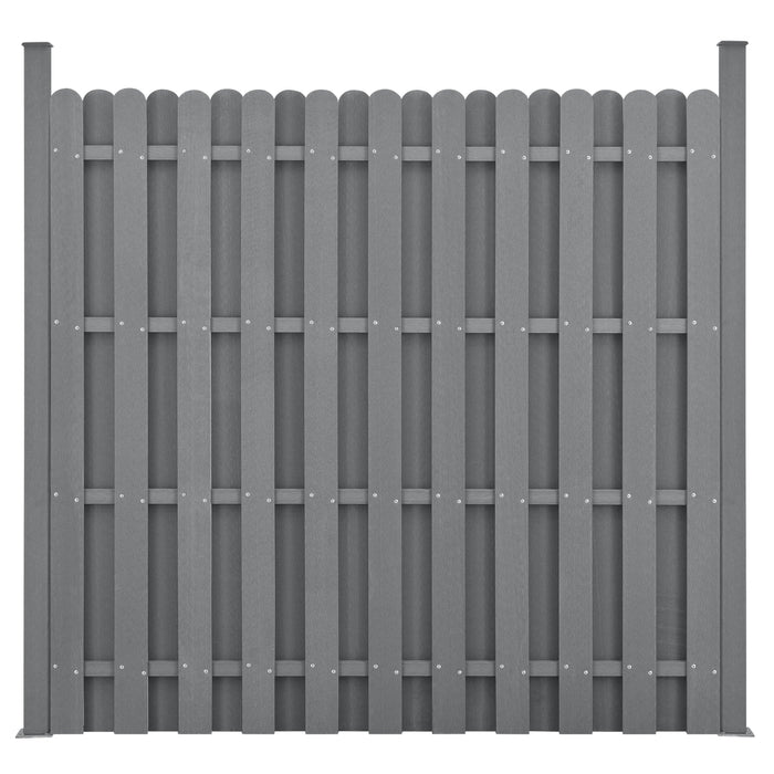 kit 5 recinzioni barriera privacy in legno composito (WPC) grigio 185 x 932 cm 03_0006591