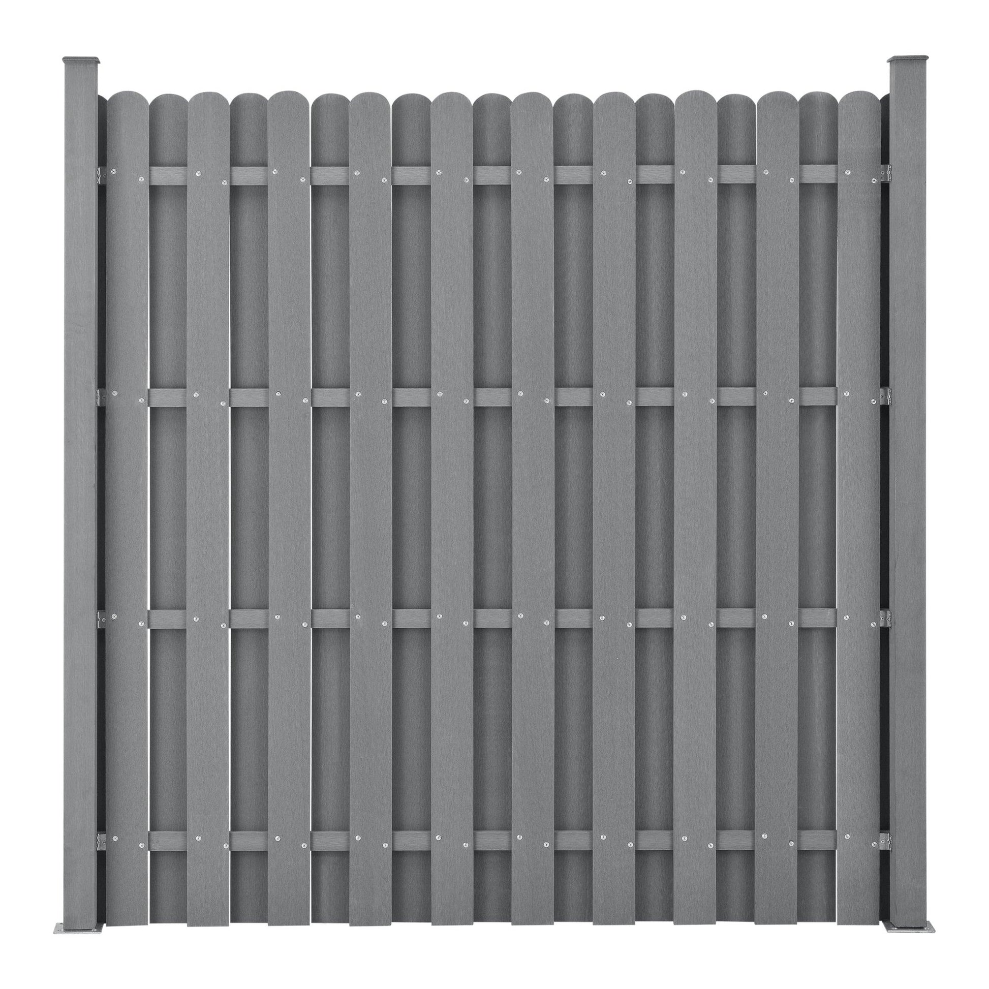 Recinzione da giardino frangivento in legno composito (WPC) 185 x 193 cm grigia 03_0001474