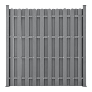 kit 4 recinzioni barriera privacy in legno composito (WPC) grigio 185 x 747 cm 03_0006589