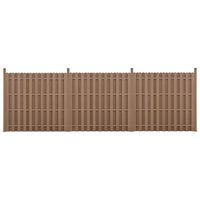 kit 3 recinzioni barriera privacy in legno composito (WPC) marrone 185 x 562 cm 03_0006605