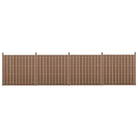 kit 4 recinzioni barriera privacy in legno composito (WPC) marrone 185 x 747 cm 03_0006588