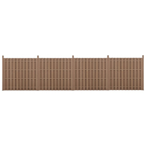kit 4 recinzioni barriera privacy in legno composito (WPC) marrone 185 x 747 cm 03_0006588