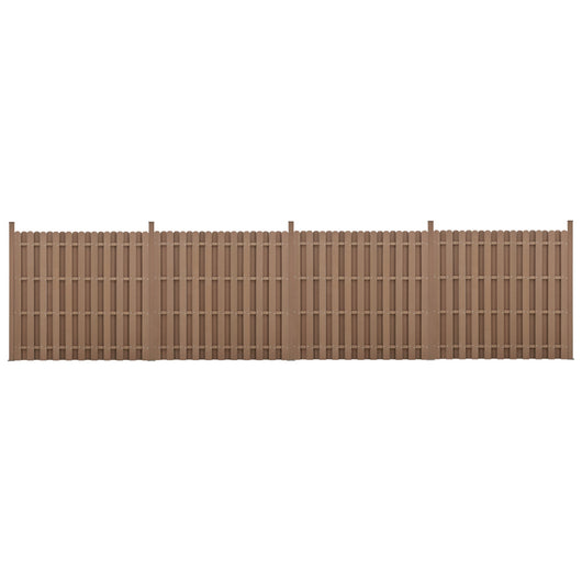 kit 4 recinzioni barriera privacy in legno composito (WPC) marrone 185 x 747 cm 03_0006588