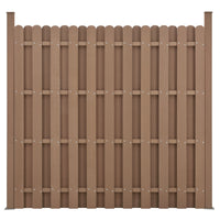 kit 3 recinzioni barriera privacy in legno composito (WPC) marrone 185 x 562 cm 03_0006605