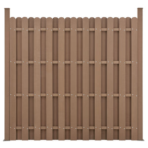 kit 3 recinzioni barriera privacy in legno composito (WPC) marrone 185 x 562 cm 03_0006605