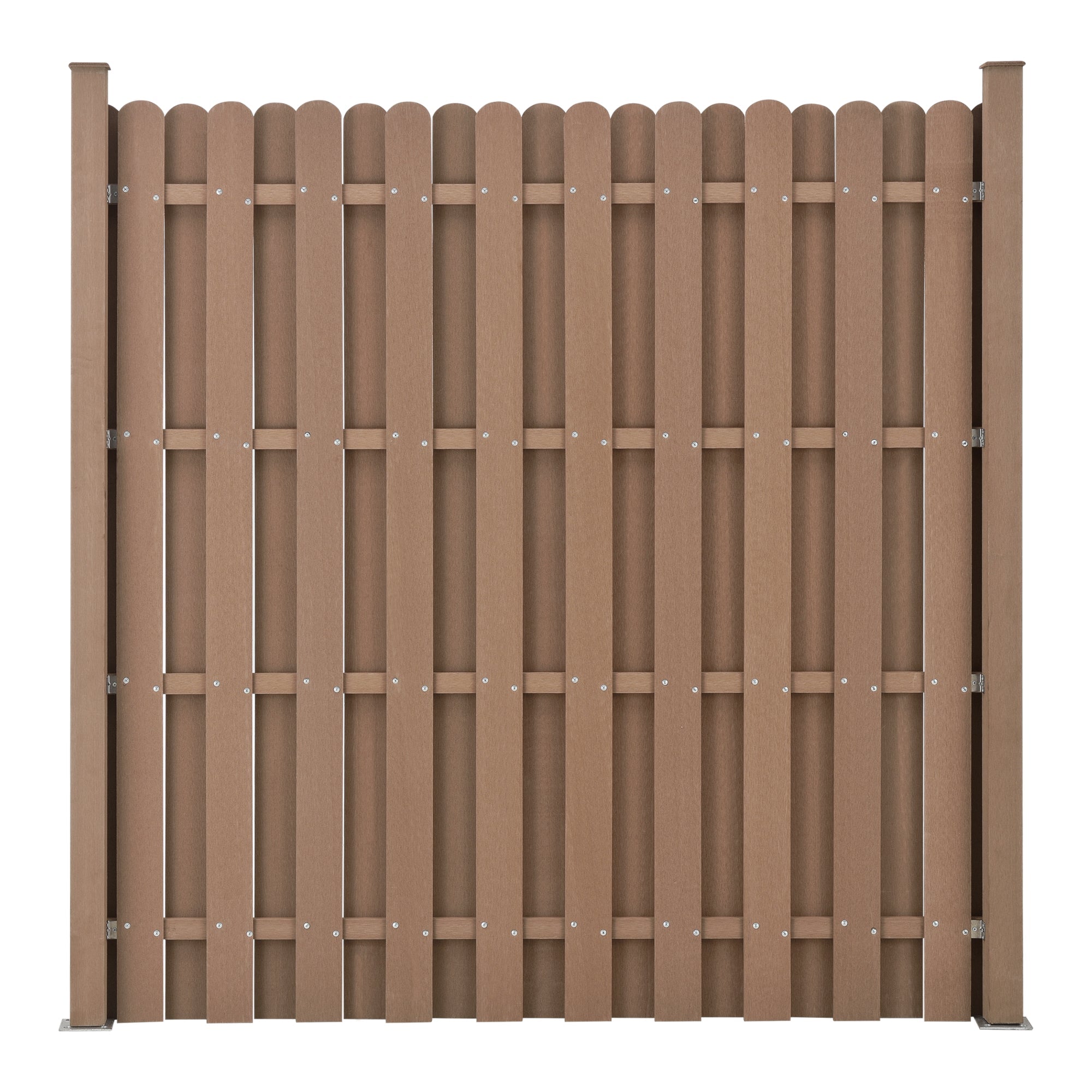 kit 5 recinzioni barriera privacy in legno composito (WPC) marrone 185 x 932 cm 03_0006590