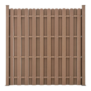 kit 3 recinzioni barriera privacy in legno composito (WPC) marrone 185 x 562 cm 03_0006605