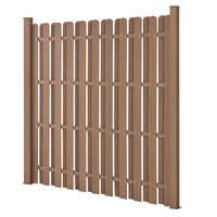 kit 2 recinzioni barriera privacy in legno composito (WPC) marrone 185 x 376 cm 03_0006603
