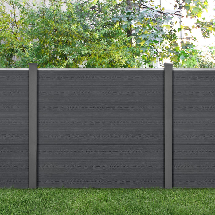 Recinzione in WPC per Giardino Staccionata Frangivista Alta 165 cm Lunga 618 cm Grigio NEU.HOLZ