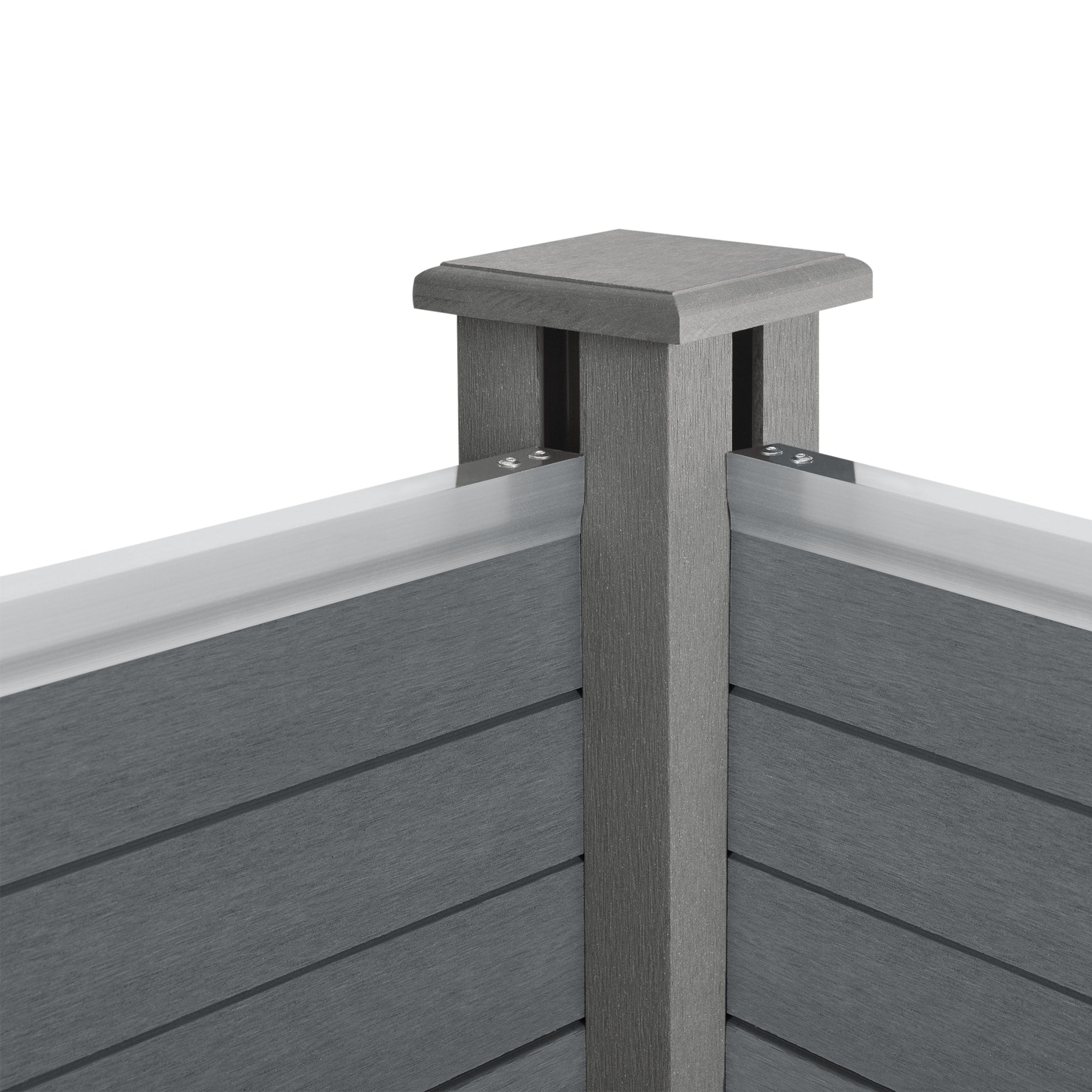 Recinzione in WPC per Giardino Staccionata Frangivista Alta 165 cm Lunga 618 cm Grigio NEU.HOLZ