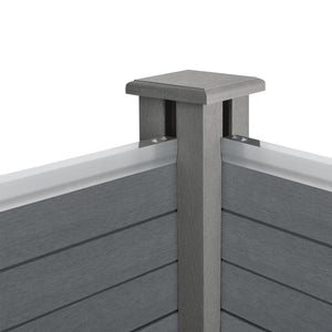 Recinzione in WPC per Giardino Staccionata Frangivista Alta 165 cm Lunga 618 cm Grigio NEU.HOLZ