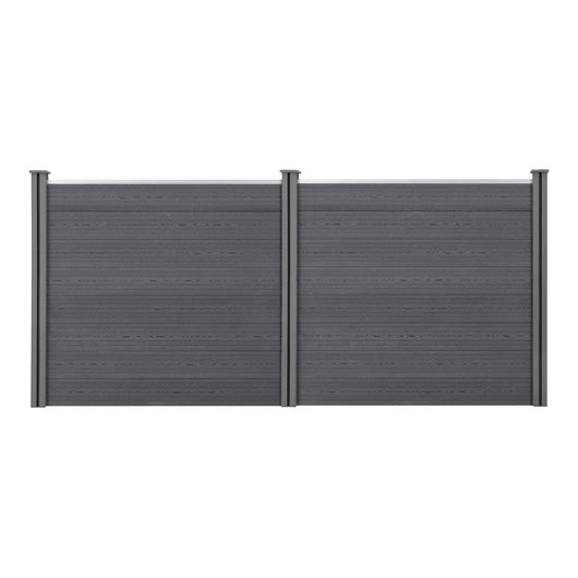 Recinzione in WPC per Giardino Staccionata Frangivista Alta 165 cm Lunga 314 cm Grigio NEU.HOLZ
