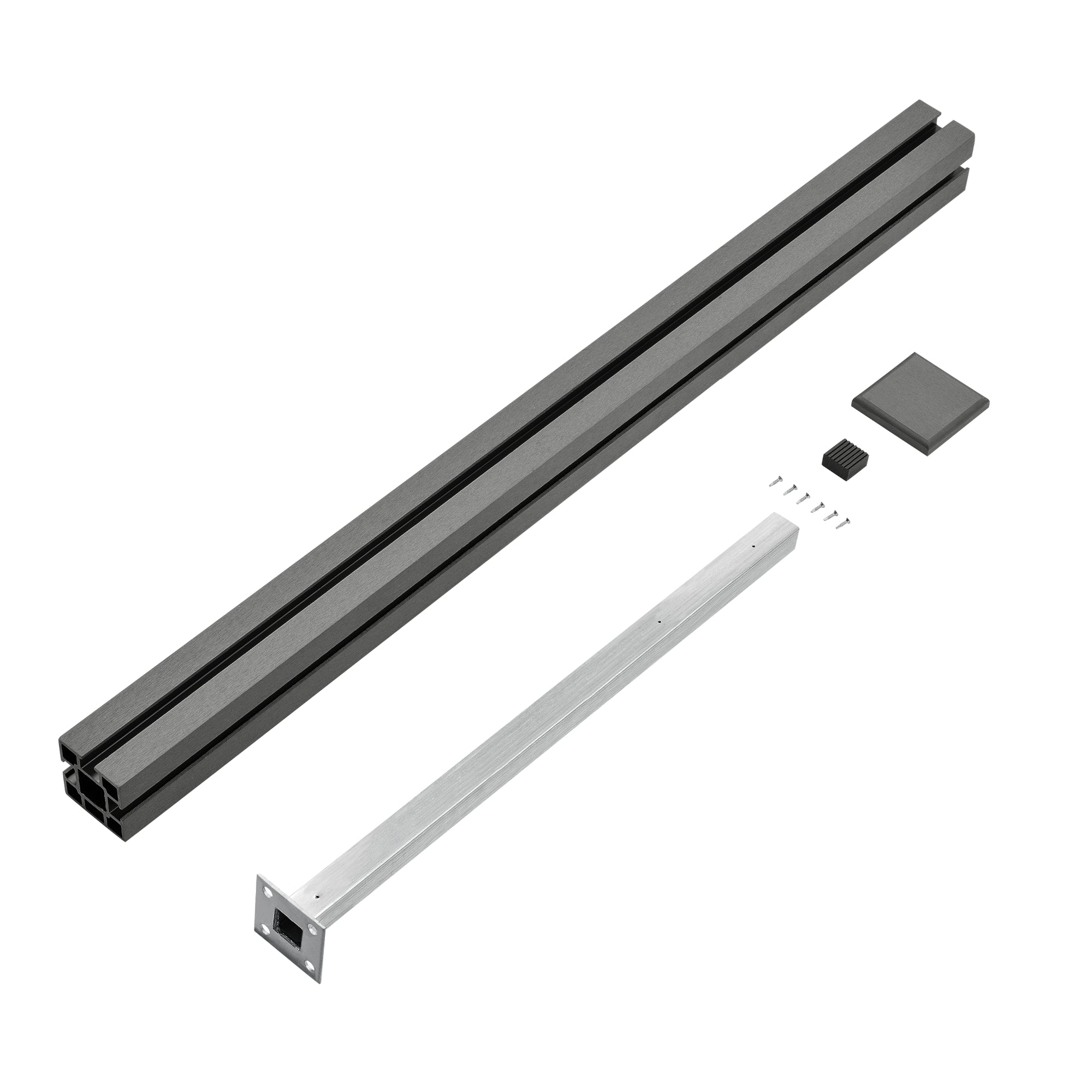 Recinzione in WPC per Giardino Staccionata Frangivista Alta 165 cm Lunga 618 cm Grigio NEU.HOLZ