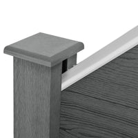 Recinzione da giardino frangivento in legno composito (WPC) grigia 180 x 96 cm 03_0001475
