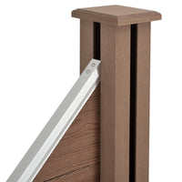 Recinzione in WPC per Giardino Elemento Terminale Inclinato Alto 180 cm Lungo 96 cm Marrone NEU.HOLZ