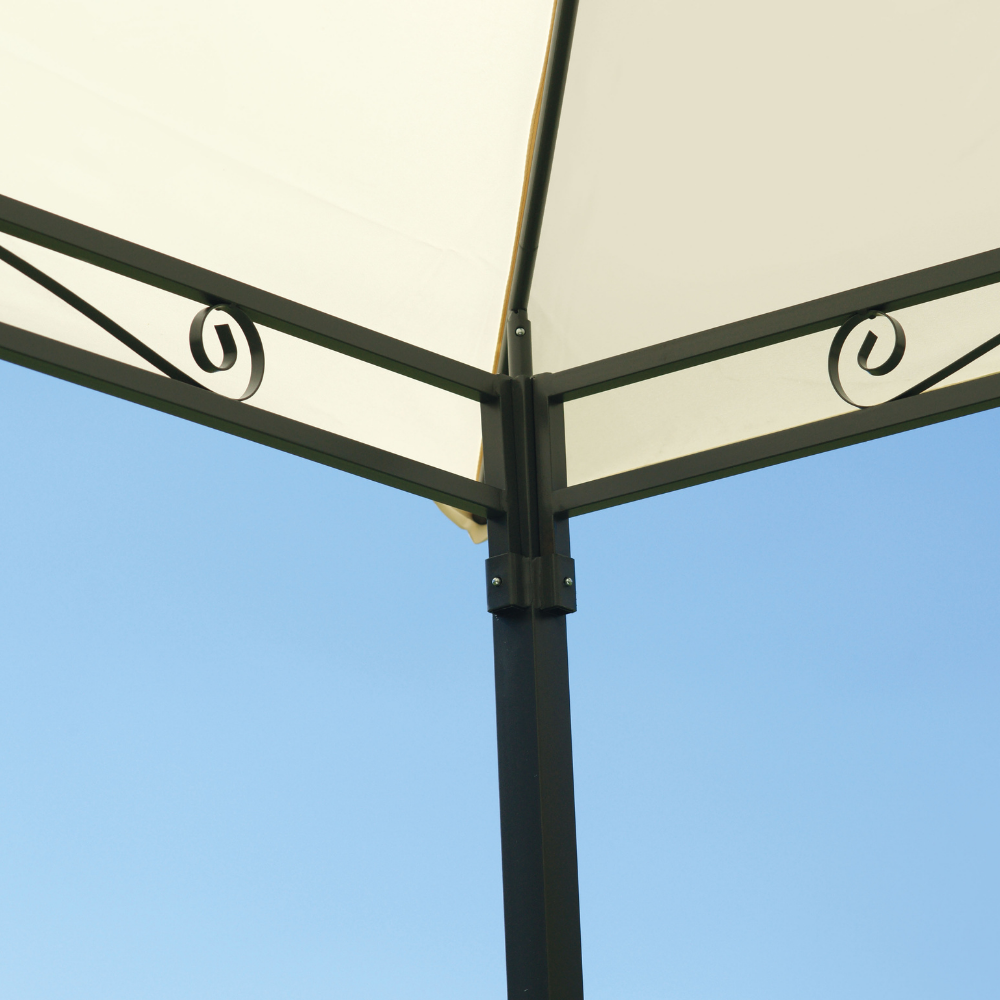 Gazebo fisso rettangolare 3x2 mt telo ecrù 180gr, struttura in ferro Tomaino GAZ 363
