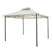 Gazebo da giardino fisso 3x3 mt quadrato con telo ecrù 180gr e struttura in ferro Tomaino GAZ365 