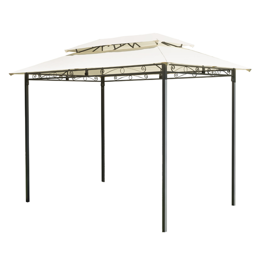 Gazebo fisso rettangolare 3x2 mt telo ecrù 180gr, struttura in ferro Tomaino GAZ 363