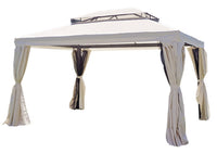 Gazebo in alluminio con tende laterali, 3x4 mt, ecru' 350gr Nebraska