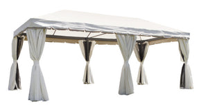Gazebo in alluminio con tende laterali, 3x6 mt, ecru' 350gr Nebraska