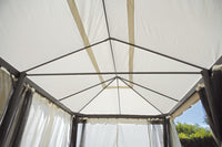 Gazebo in alluminio con tende laterali, 3x6 mt, ecru' 350gr Nebraska
